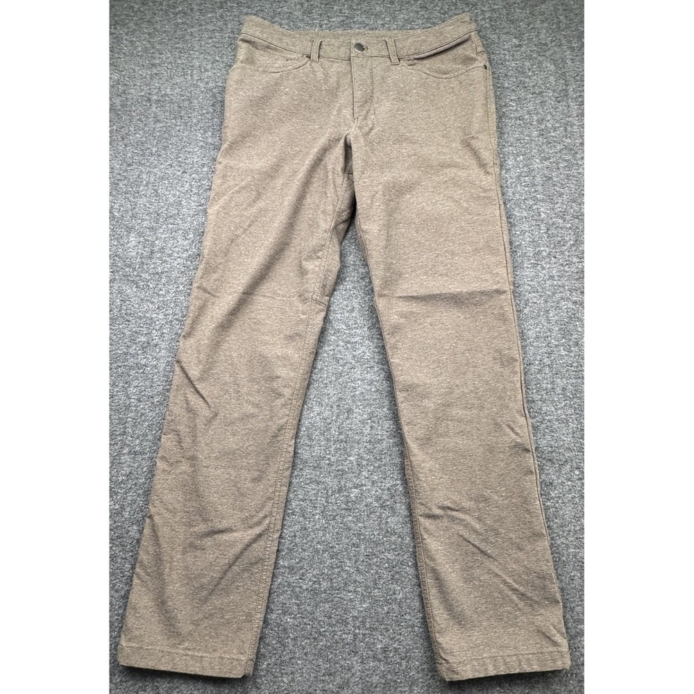Lululemon ABC Pants Classic Tech Canvas Mens Sz 33x32 Heathered Caramel LM5A91S